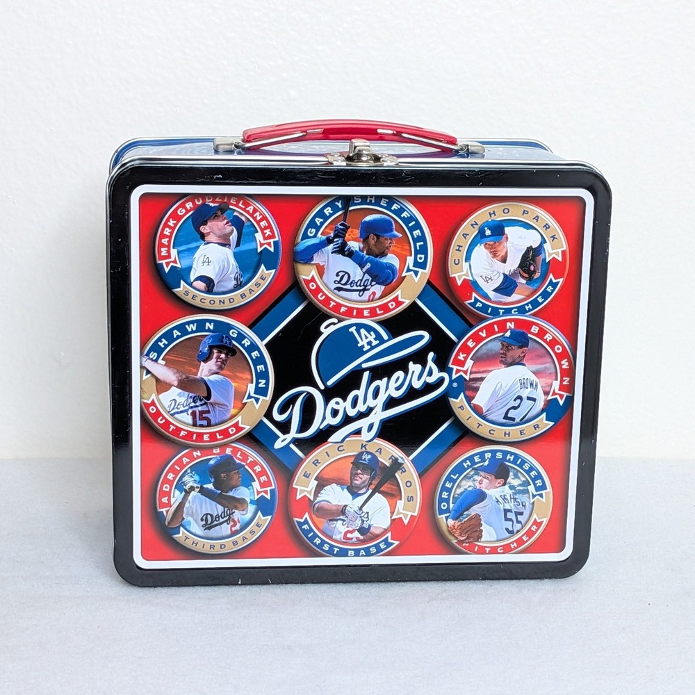 Los Angeles Dodgers 2000 Farmer John Metal Lunch Box Tin Adrian Beltre Y2K MLB